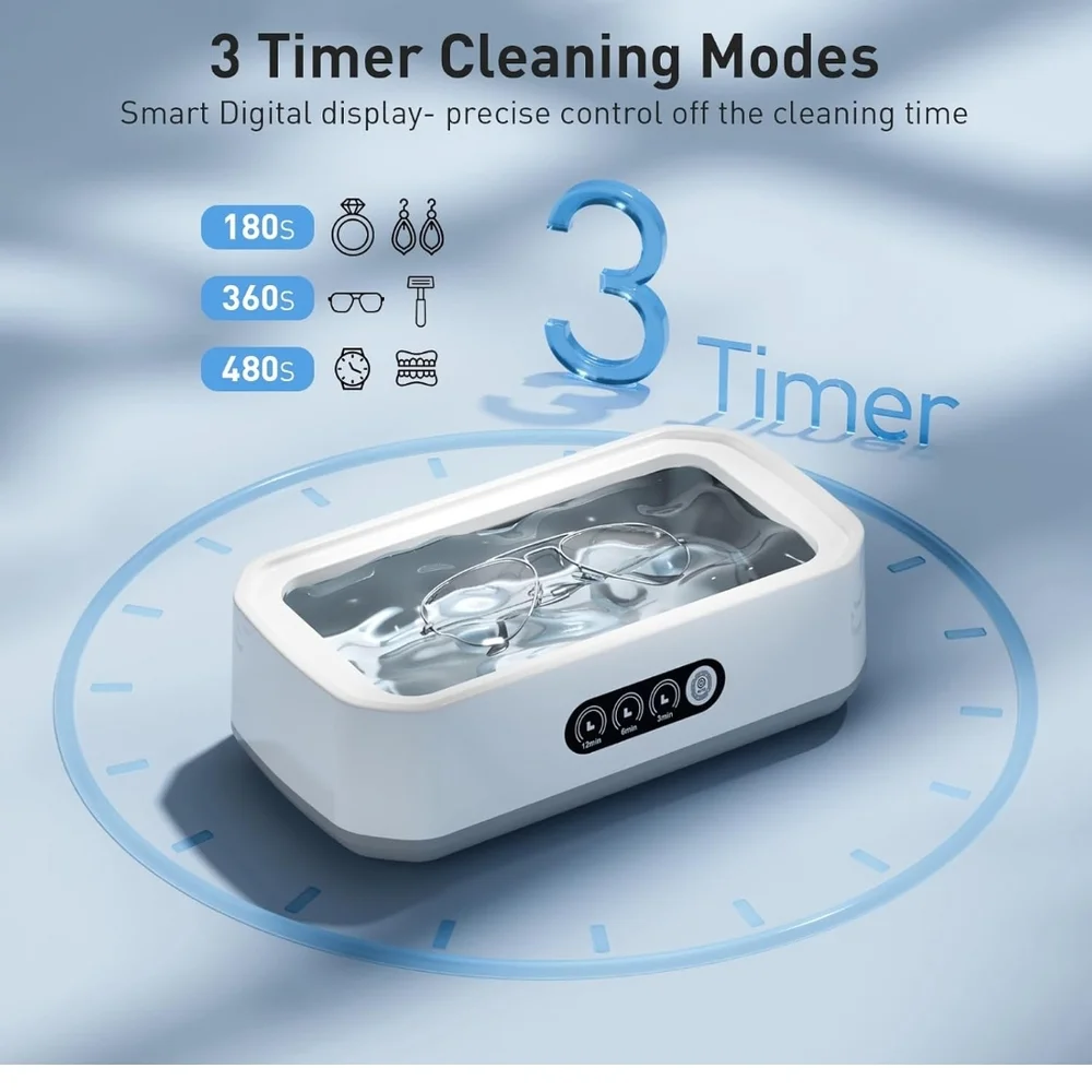 White Ultrasonic Jewelry Cleaner